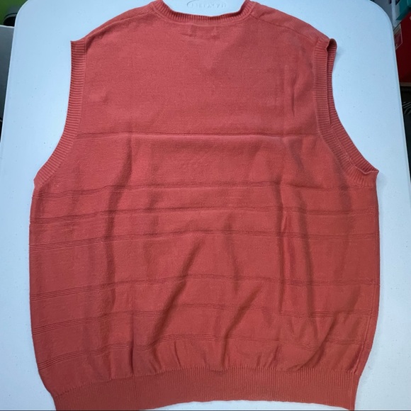 Talbots Men Pima Cotton XL Golf Sweater Vest in Burnt Orange Color - Picture 2 of 4